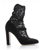 Dolce & Gabbana Suede Mary Jane and Lace Combo Bootie - Lyst