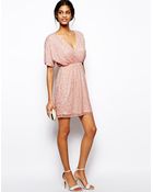 Asos Sequin Kimono Mini Dress - Lyst