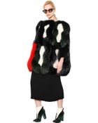 Tsumori Chisato Shearling Cape With Fox And Raccoon Fur - Lyst