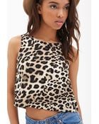 Forever 21 Leopard Print Cutout Top - Lyst
