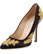 Oscar de la Renta Grace Metallic Embroidered Pump - Lyst