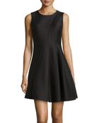 Halston Heritage Sleeveless Pleated Sateen Dress - Lyst