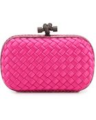 Bottega Veneta Woven Satin Knot Minaudiere Rosa Fuchsia - Lyst