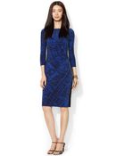 Lauren by Ralph Lauren Geo-Print Sheath Dress - Lyst