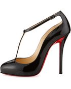 Christian Louboutin Ditassima Patent T-Strap Pump - Lyst