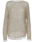 Isabel Marant Raffia Knit Clawson Pullover in Light Beige - Lyst