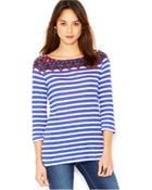 Lucky Brand Jeans Lucky Brand Mixed-Print Top - Lyst