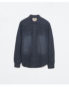Zara Denim Shirt - Lyst