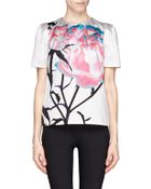 Prabal Gurung Floral Print Silk Satin Top - Lyst