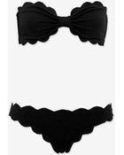 Marysia Swim Scallop Trim Bandeau Bikini: Black - Lyst