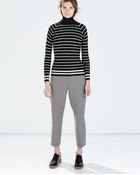 Zara Striped Turtleneck Sweater - Lyst
