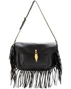 Valentino Scarab Fringed Leather Shoulder Bag - Lyst