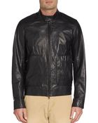 Vince Zip-Front Leather Moto Jacket - Lyst
