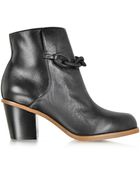 Maison Martin Margiela Black Leather Ankle Boot W/Chain - Lyst