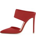 Gianvito Rossi Napa Banded Point-Toe Slide - Lyst