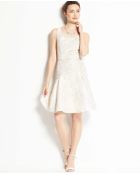 Ann Taylor Jacquard Flounce Dress - Lyst