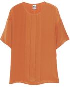M Missoni Pleated Silk Top - Lyst