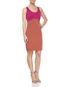 Halston Heritage Sleeveless Colorblock Ponte Dress - Lyst