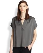 Vince Silk Popover Top - Lyst