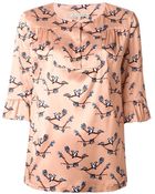 L'Autre Chose Bird Print Blouse - Lyst