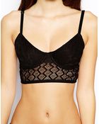 Asos Aztec Lace Longline Bra - Lyst