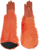 Kenzo Leather and Shearling Gloves - Lyst
