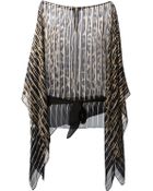 Roberto Cavalli Leopard Print Striped Top - Lyst