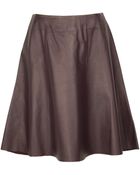 Derek Lam 10 Crosby Aubergine Flare Leather Skirt - Lyst