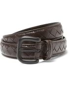 Bottega Veneta Slim Intrecciato Woven-Leather Belt - Lyst