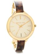Michael Kors Slim Runway Watch - Gold/Tortoise - Lyst