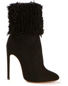 Azzedine Alaïa Black High Heel Suede Ankle Boots - Lyst