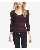 Express Scoop Neck Tiered Stretch Lace Tee - Lyst