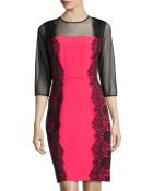 Chetta B Long-Sleeve Lace Sheath Dress - Lyst