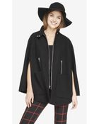 Express Wool Blend Zip Front Cape - Lyst