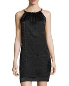Max Studio Devore Velvet-Trim Sleeveless Dress - Lyst