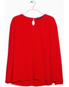 Mango Notched Detail Blouse - Lyst