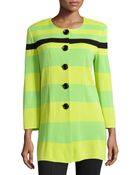 Misook Stripe Button-Front Cardigan - Lyst