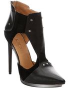 L.a.m.b. Black Leather And Suede 'Trevor' Cutout Pumps - Lyst
