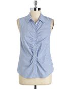 Anne Klein Sleeveless Striped Blouse - Lyst