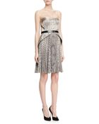 Jason Wu Strapless Snakeprint Belted Dress - Lyst
