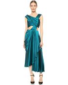 J. Mendel Asymmetrical Dress With Cutout Top - Empress Green - Lyst