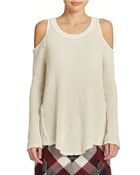 Free People Waffle Knit Cutout Pullover - Lyst
