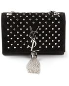 Saint Laurent Studded Monogram Clutch - Lyst