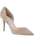 Jimmy Choo Addison D'Orsay Pump Nude Suede - Lyst