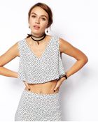Asos Reclaimed Vintage Crop Tank in Polka Dot - Lyst
