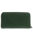 Bottega Veneta Intrecciato Leather Zip Wallet - Lyst