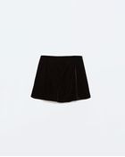 Zara Front Pleat Velvet Shorts - Lyst