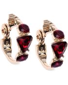 Anne Klein Gold-Tone And Siam Geometric Stone Hoop Earrings - Lyst