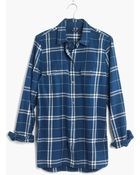 Madewell Flannel Ex-Boyfriend Shirt In Aurora Plaid - Lyst