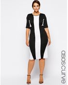 Asos Curve Exclusive Shift Dress In Mono Panels - Lyst